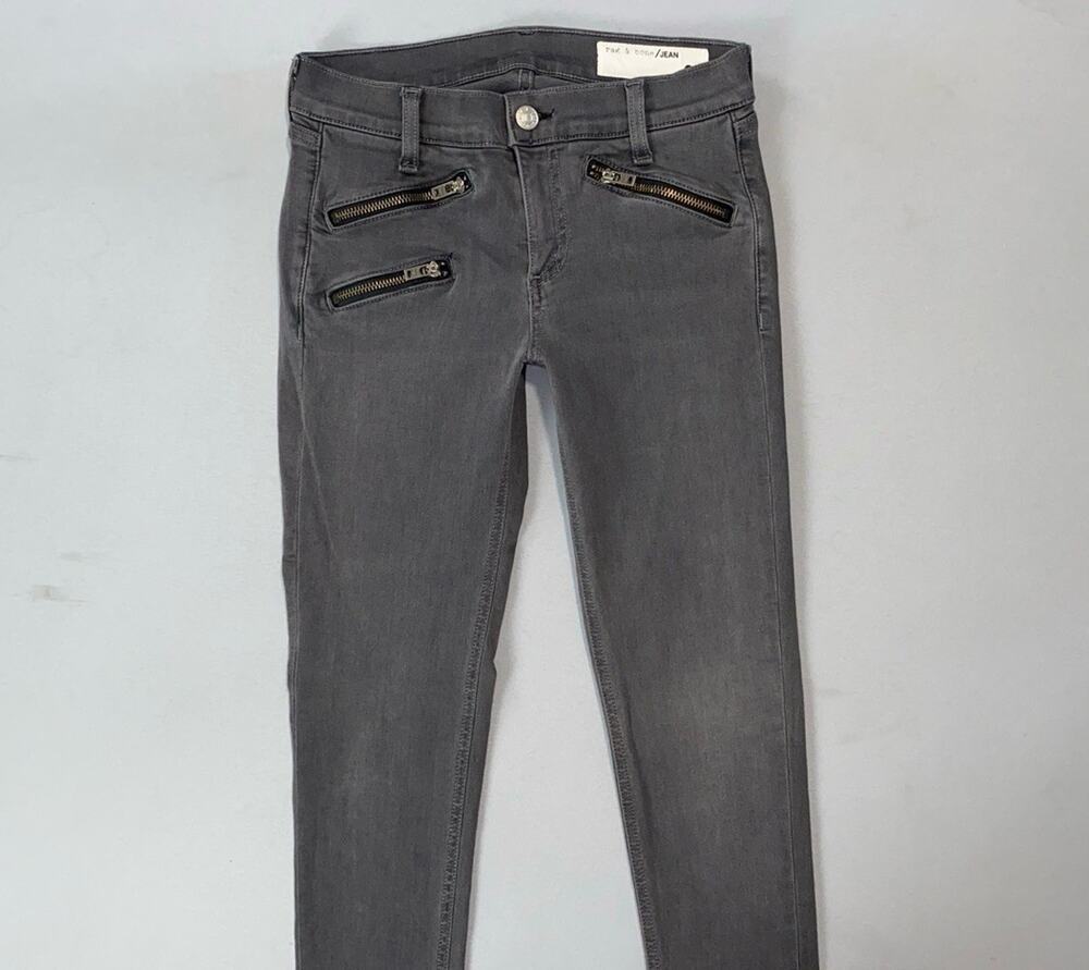 Rag & Bone Women's Skinny Stretch Moto Jeans in Seattle. Functional Zip Pkts. 26
